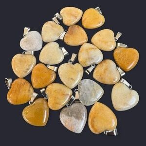Yellow Aventurine Heart Pendant Necklace